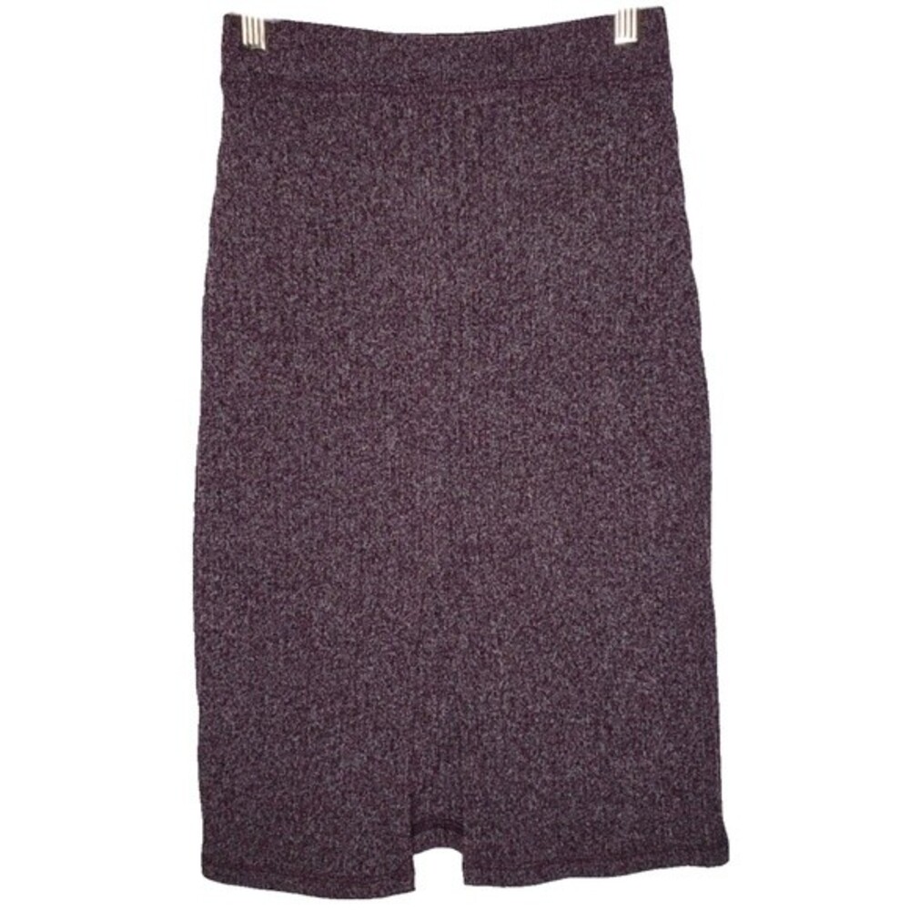 Wilfred Free Heathered Purple Center Slit Knit Skirt Size XS